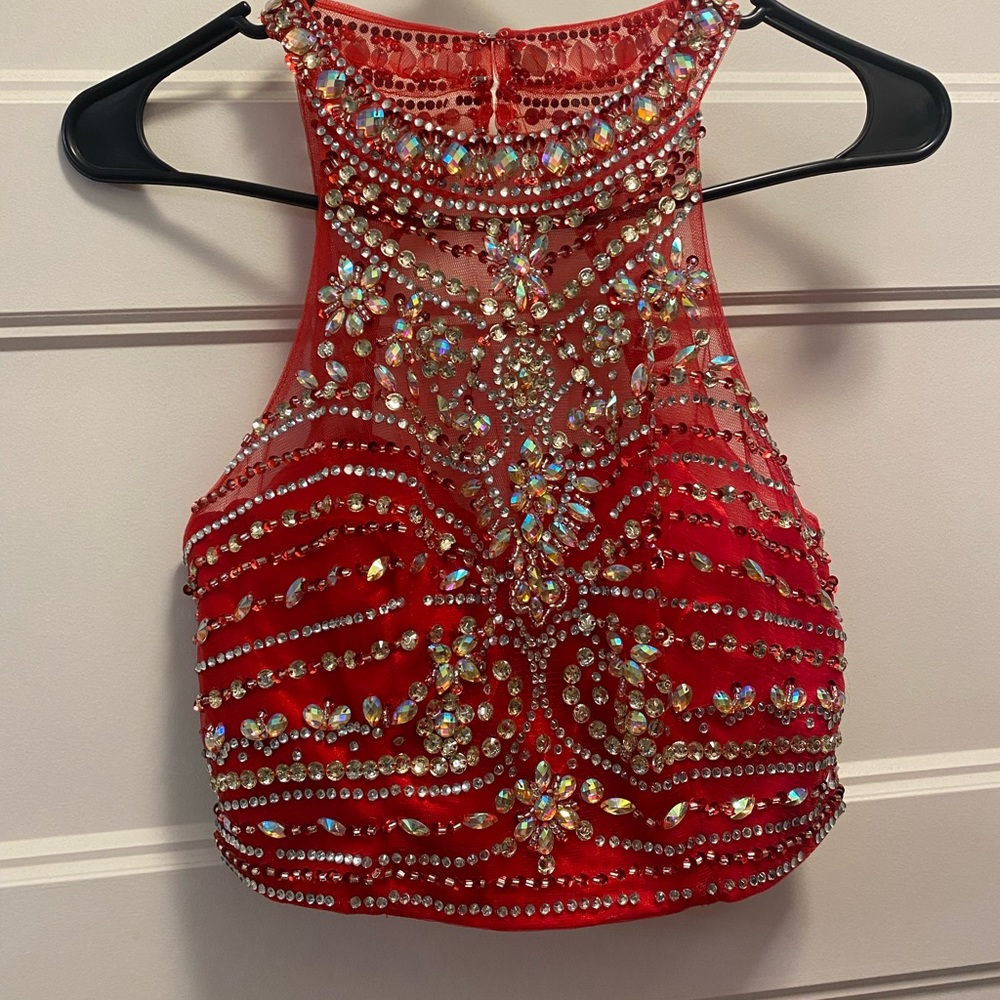 2 piece red prom/ball dress